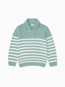 Sage Stripe Goyo Cotton Boy Sweater