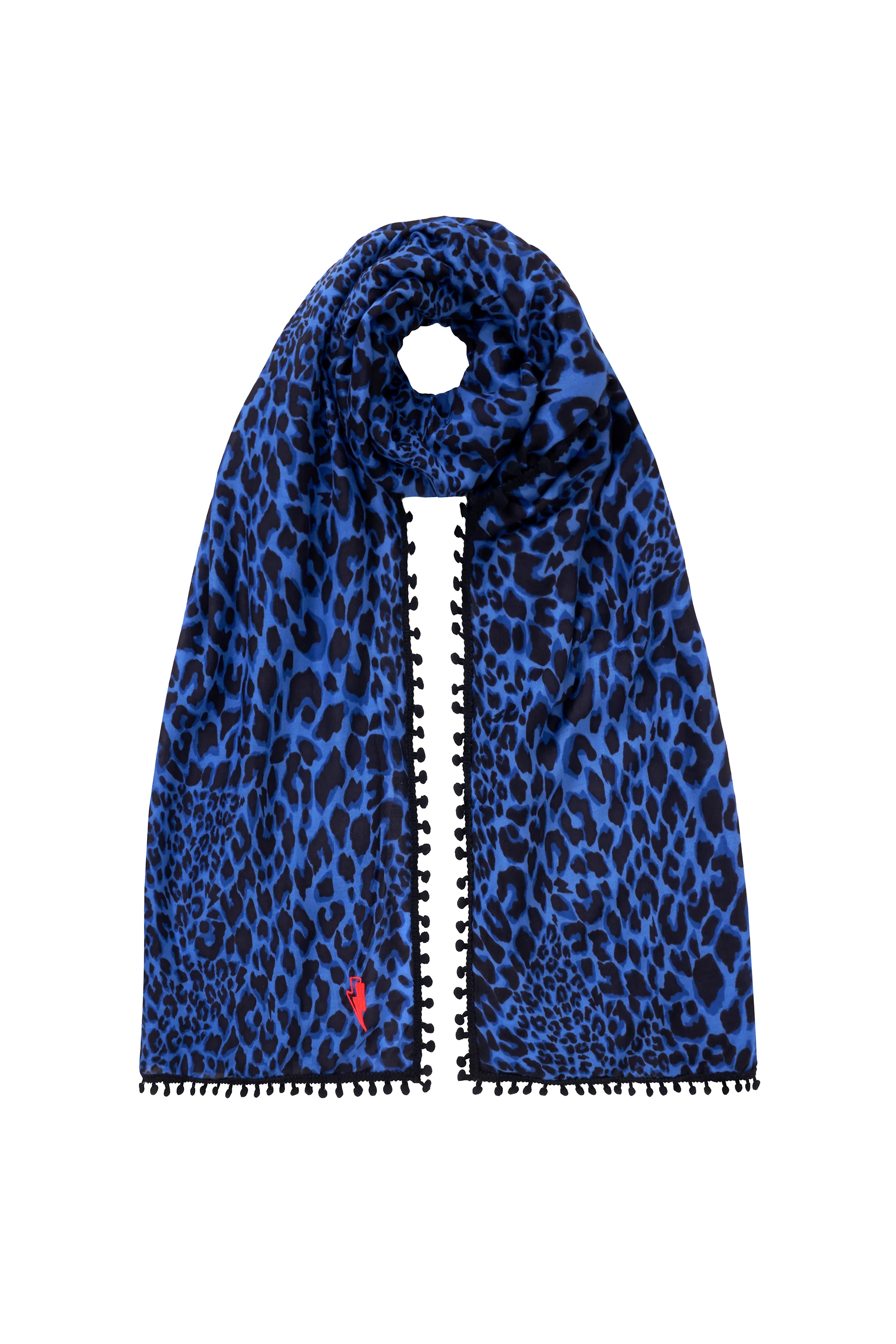 Scamp & Dude x Jade Parfitt Blue with Black Two Scale Shadow Leopard Charity Super Scarf