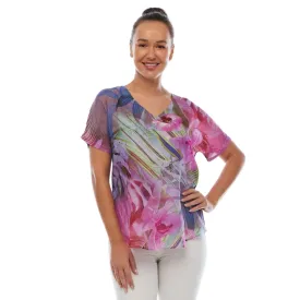 Short sleeve v-neck top (Orchid)