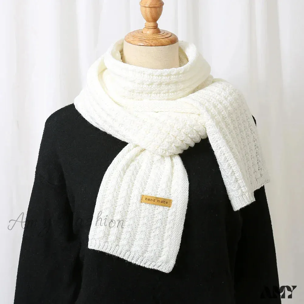 Thick Knitted Cashmere Lady Korean Style Winter Scarf