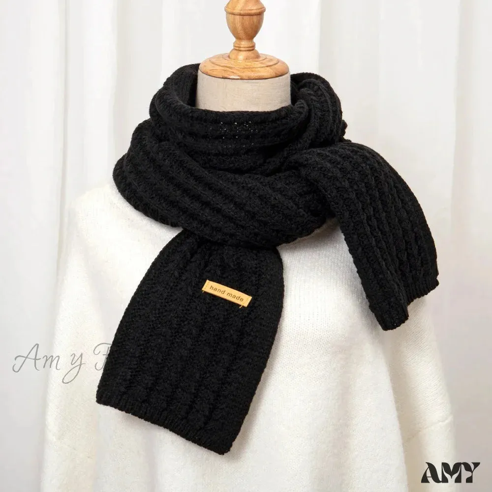 Thick Knitted Cashmere Lady Korean Style Winter Scarf