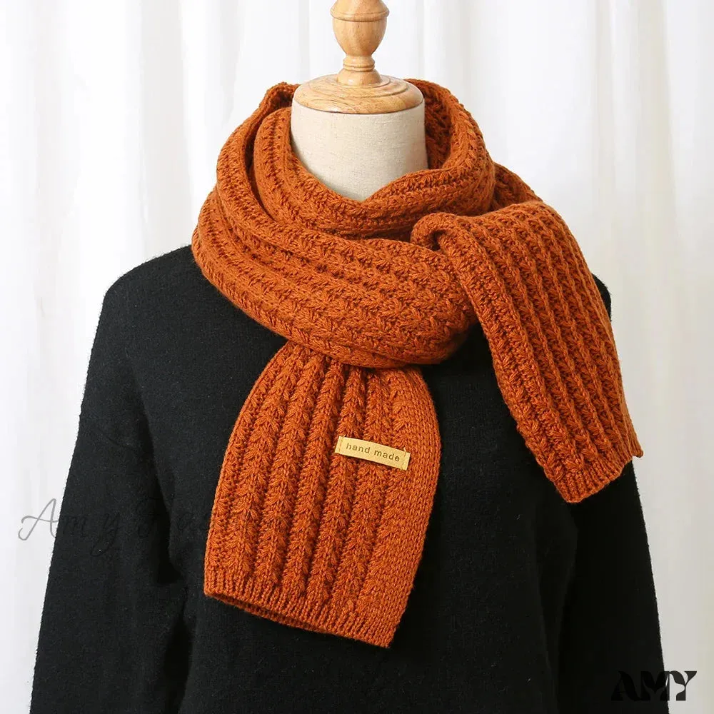 Thick Knitted Cashmere Lady Korean Style Winter Scarf