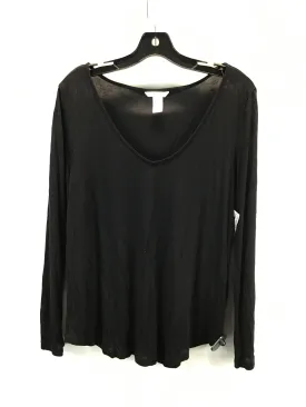 Top Long Sleeve By H&m In Black, Size: M