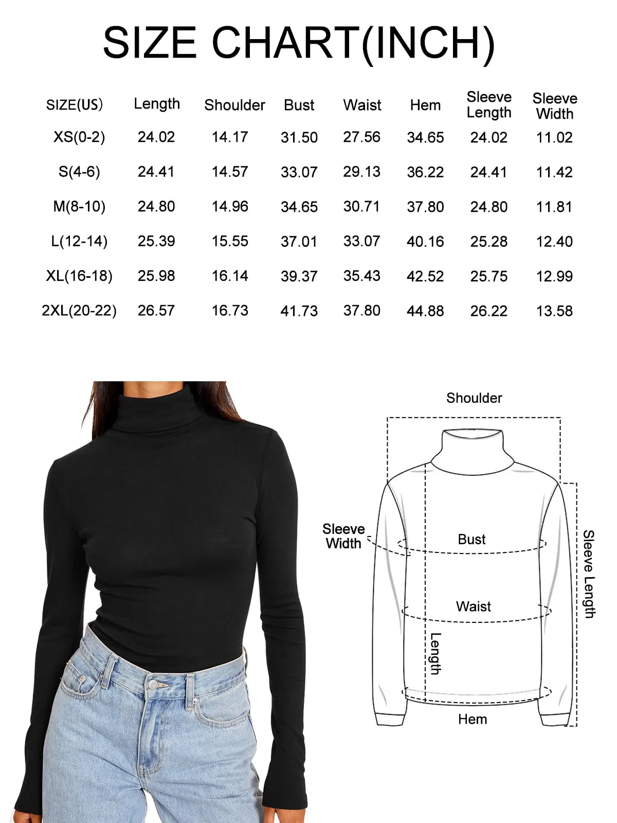 Trendy Queen Women's Turtleneck Long Sleeve Shirts Fall Fashion Basic Thermal Underwear Tops Winter Clothes 2024