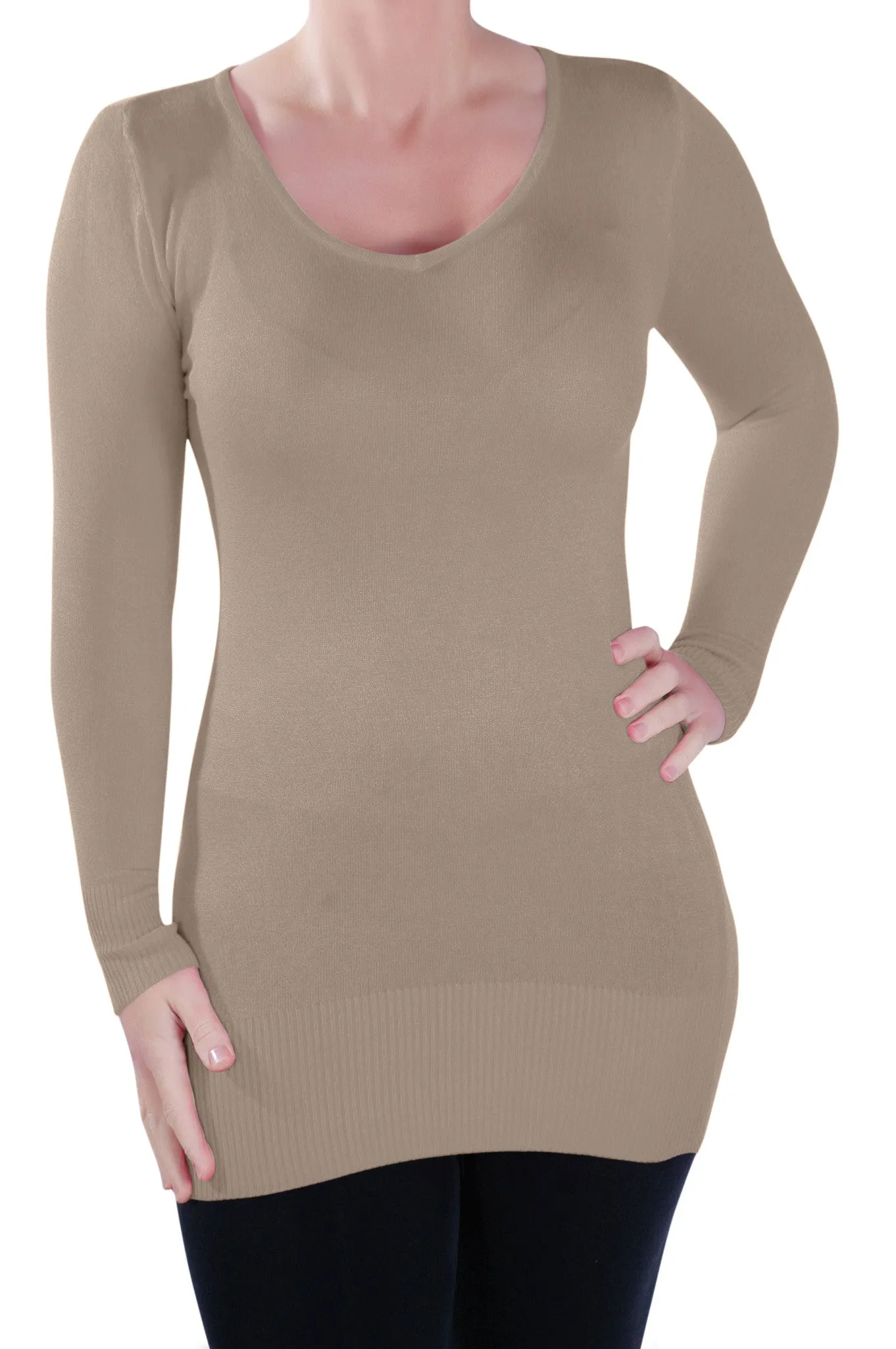 V Neck Fine Knitted Pullover