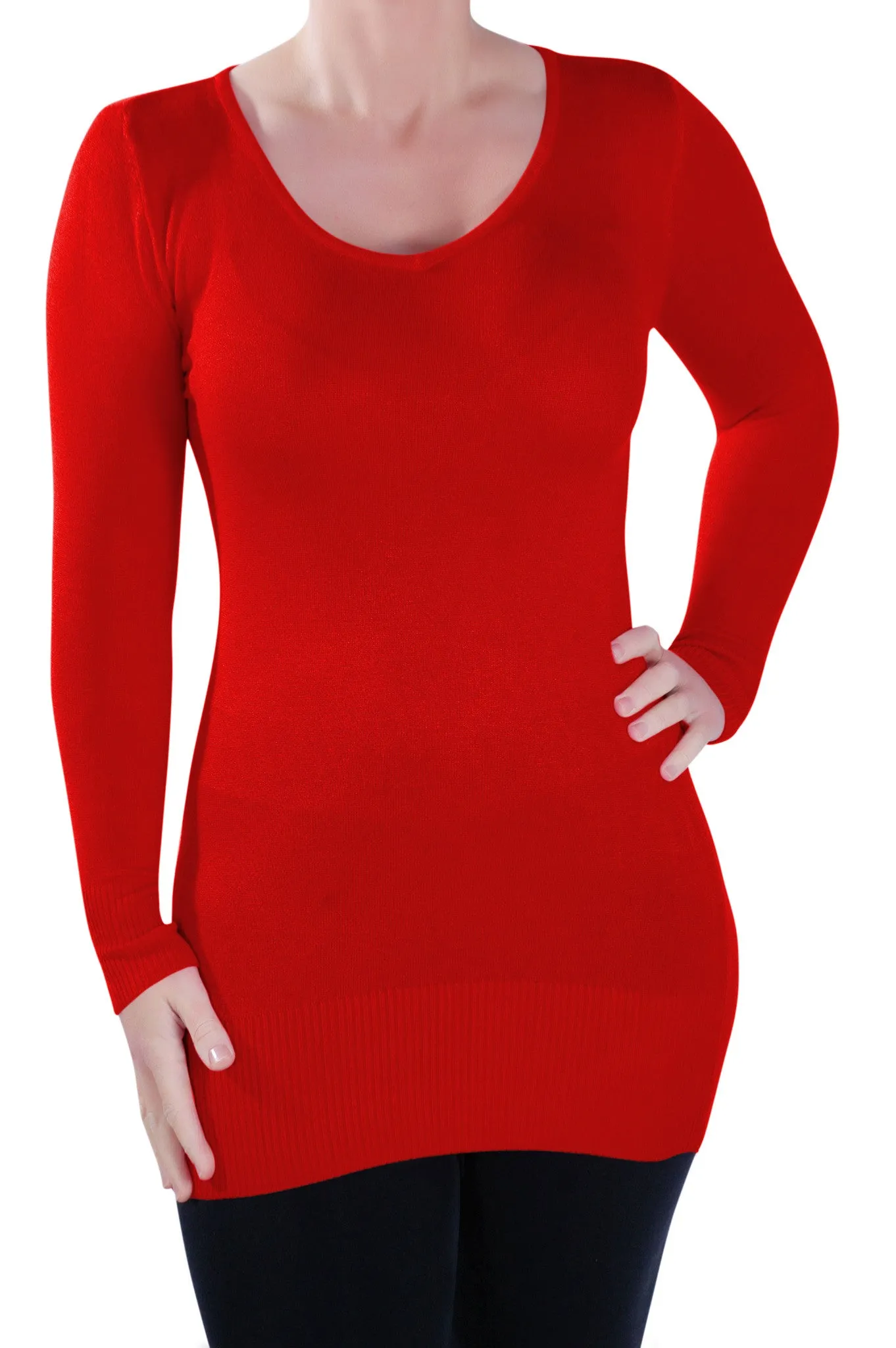 V Neck Fine Knitted Pullover