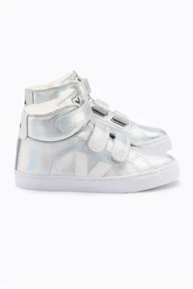 Veja Esplar Shearling High Top Kids Shoes - Silver