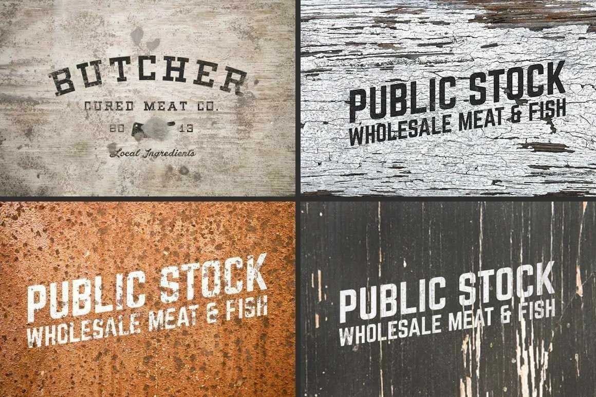 Weathered Mock-Up Templates for Adobe Photoshop