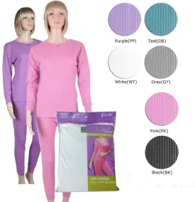 women's thermal underwear sets - pink Case of 36